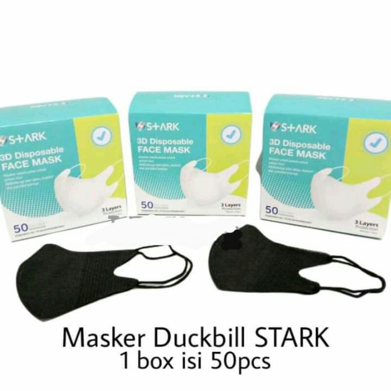 (MASKER) PROMO masker duckbill garis isi 50 pcs bisa COD| masker murah duckbill putih hitam warna wa