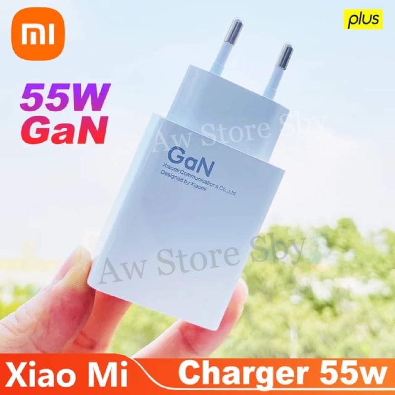 POWER CHARGER XIAOMI ORI 55W TYPE C TURBO CHARGE 55WATT MI 9/MI 10t/REDMI NOTE 7 8 9 10 PRO/10S/POCO M4 PRO/X2/X3 PRO/F3