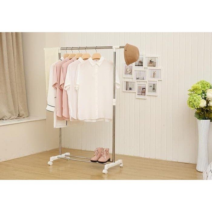 standing hanger MH X11 dengan 4 roda - portable rak pakaian minimalis