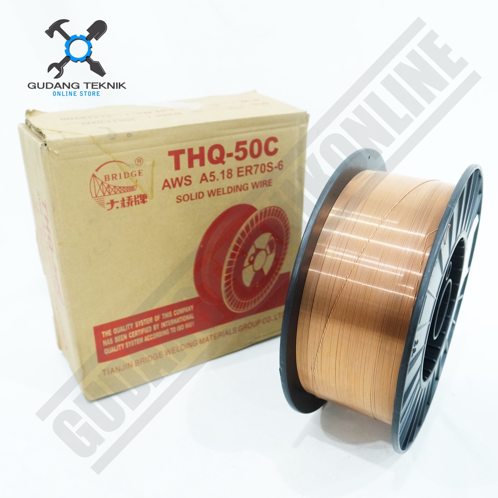 Kawat Las MIG CO2 0.8mm 15Kg THQ-50C BRIDGE / Kawat Las 0.8 mm Mig Wire Co2 15 Kg BRIDGE THQ 50C