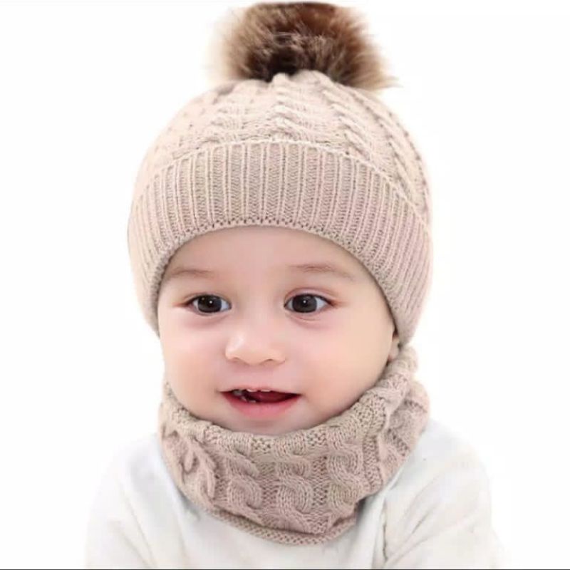 Beanie Pom kupluk anak kupluk bayi Import