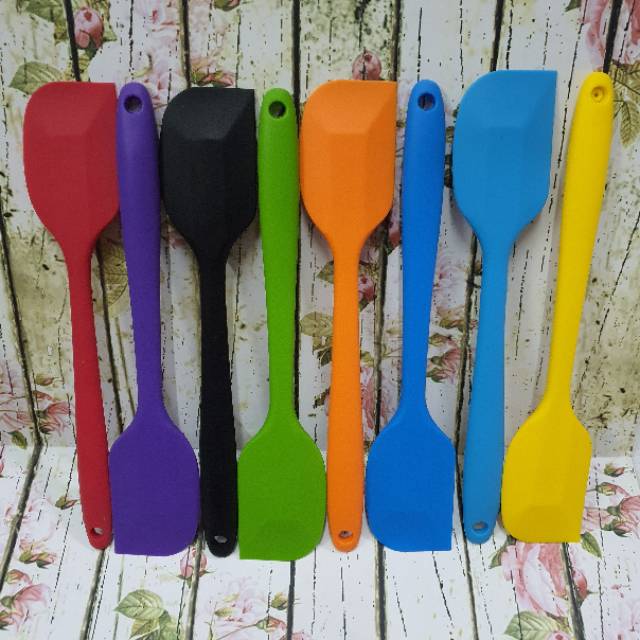 color rubber spatula 28cm large / food grade tanpa sambungan