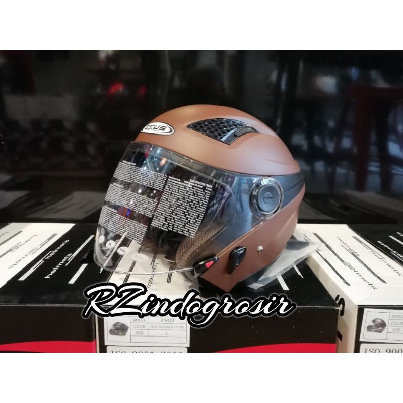 HELM ZEUS ZS610 ZS 610 ZS-610 MATTE BROWN