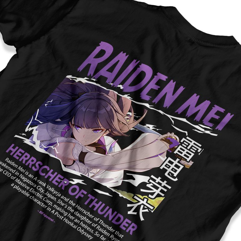 Heavyweight Raiden Mei Apho(After Honkai) 230 GSM - Kaos Raiden Mei APHO Cotton 20s