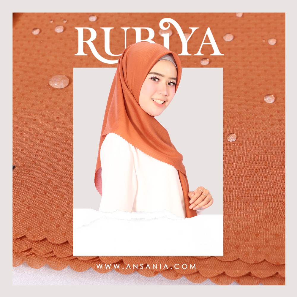 Hijab Segi Empat Rubiya Laser Cut Anti Air by Ansania