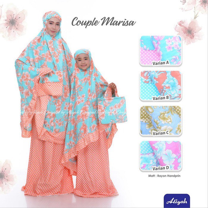 Mukena Couple Marisa Rayon Mukena Dewasa &amp; Anak Mukena Couple Terbaru