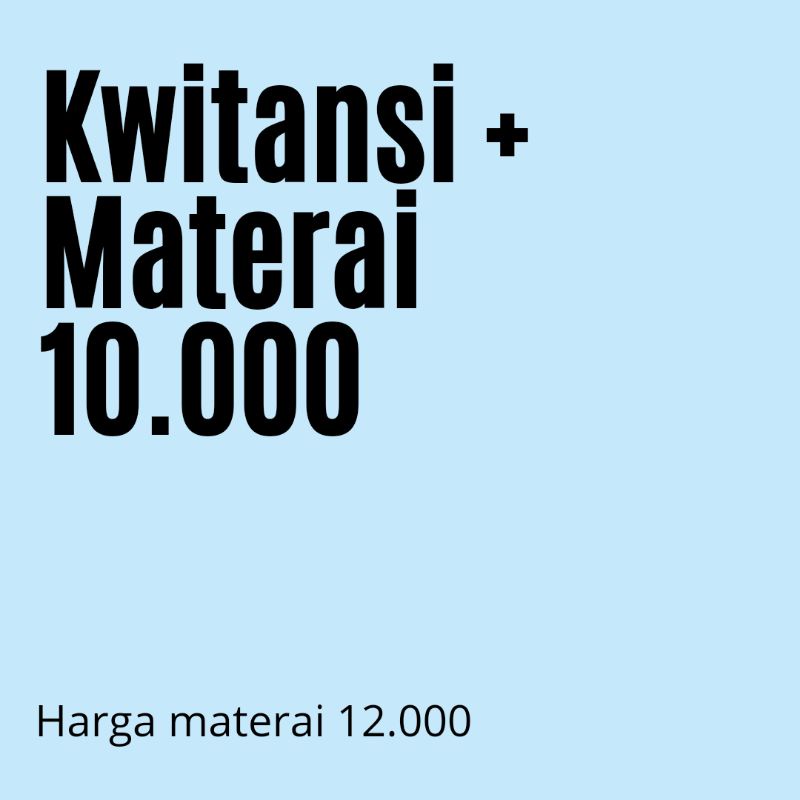 

Kwtansi + Mtrai 10ribu