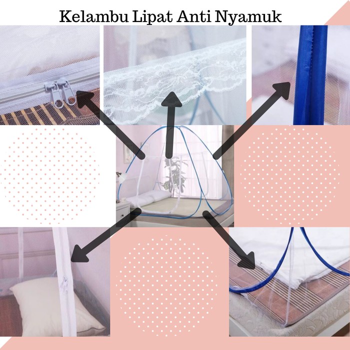 Kelambu Tidur Lipat Anti Nyamuk Import 1 Pintu