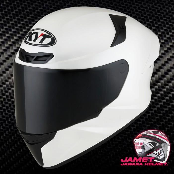 Kyt Tt Course Solid White Helm Fullface Kyt Ttc Putih Polos Sukro 02