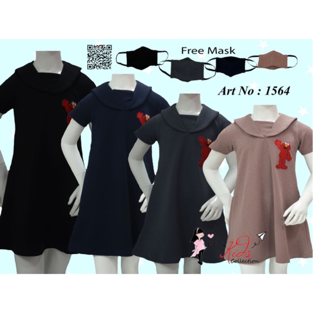 Dress Anak Perempuan Casual Model Kerah Sailor