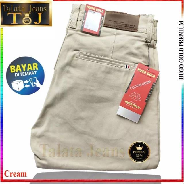 NEW ARRIVAL Celana panjang Chinos HUGO GOLD ORIGINAL Slimfit - Chino slimfit Hugo gold premium