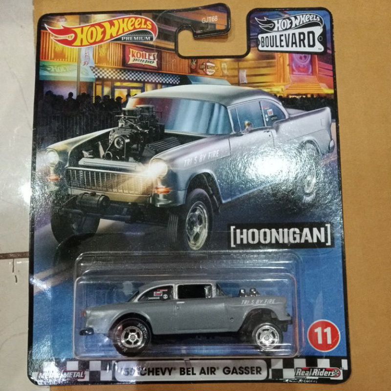 Hot wheels premium '55 chevy bel air gasser Boulevard Special editions ban karet