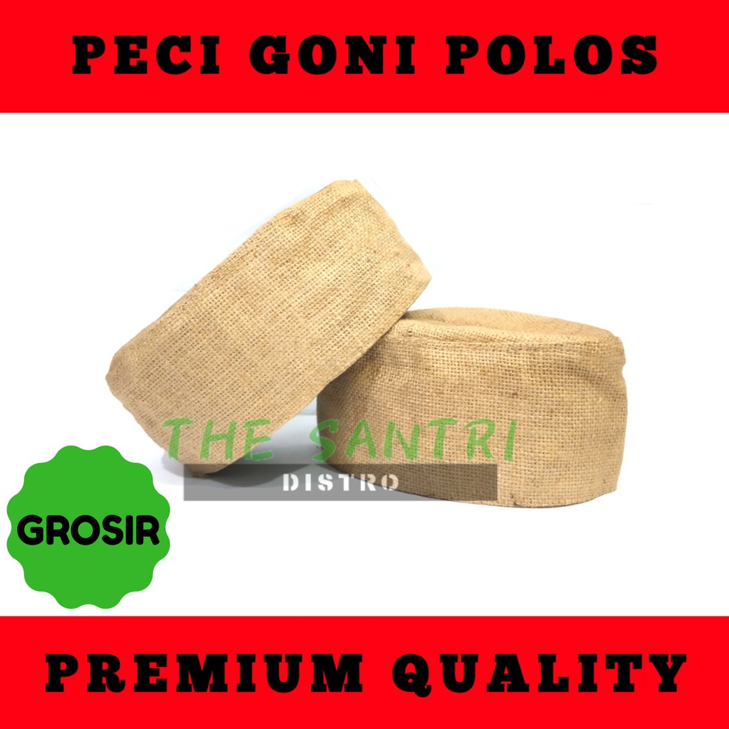 Peci Goni Polos Premium Krem/Peci Karung Goni/Peci Goni Murah/Peci Goni Original/Peci Goni Motif