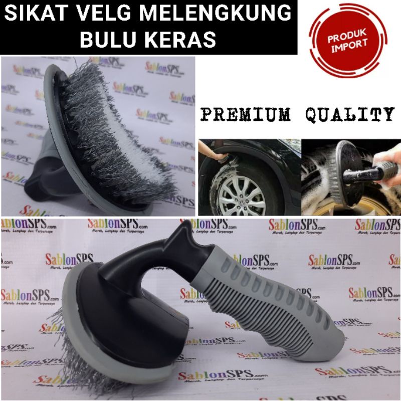 SIKAT BAN PELEG VELG MODEL MELENGKUNG HARD HAIR BRUSH BULU KERAS