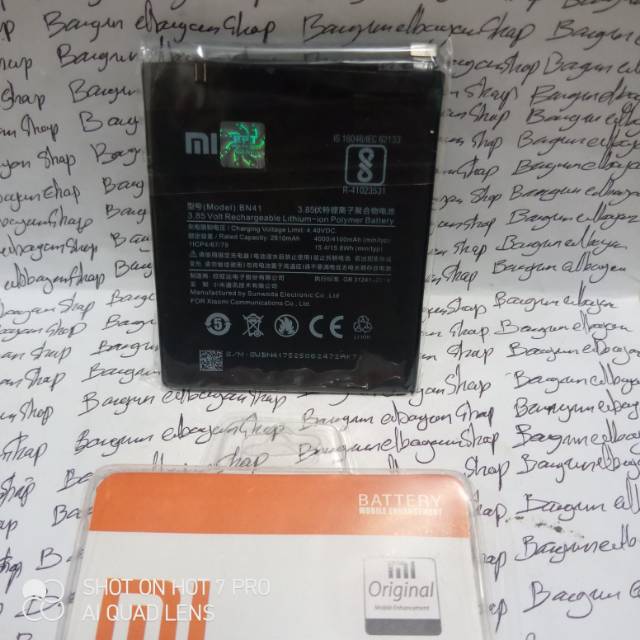 Batre Batrai Hp XIAOMI REDMI NOTE 4 /4X Xiaomi BN41 BN 41 Battery