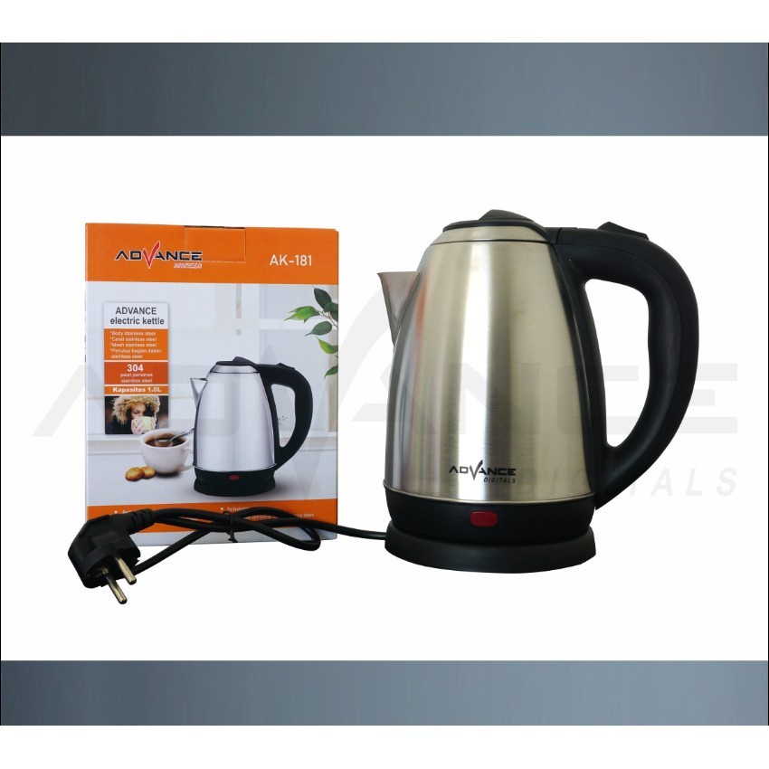 Promo Terbaru!!! Teko Listrik / Kattle Advance AK-181 Berbahan Stainless steel Kapasitas 1.8 Liter Berkualitas Terbaik