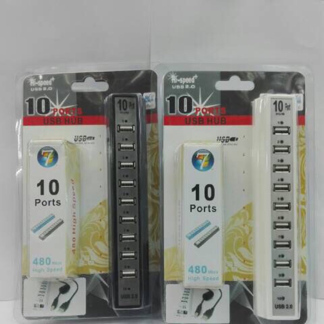 USB HUB 10 PORT Lengkap adaptor power 5 Volt 1 ampere