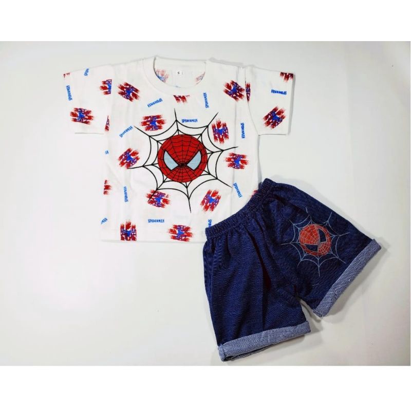 SET KAOS ANAK LAKI LAKI CELANA JEANS KARAKTER KARTUN