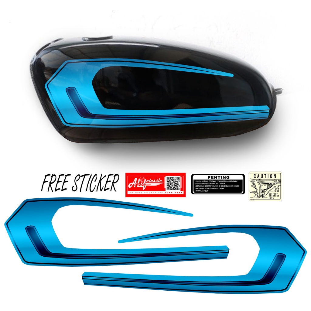 BLUE striping honda cb100 cb125 stiker honda cb100 cb125 stiker cb 125 decal honda cb100 K3 Limited 