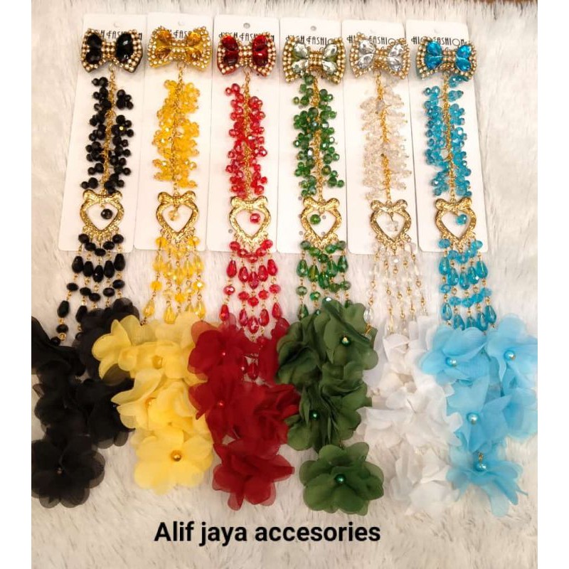 Bros dagu Jurai kristal panjang-1