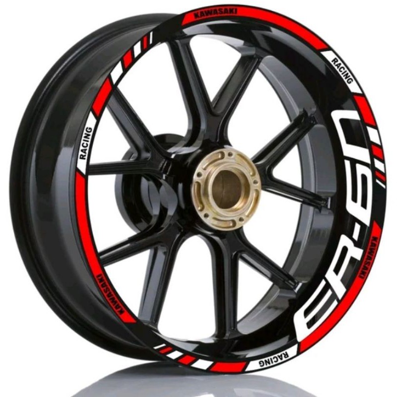 Sticker velg motor wheel striping Kawasaki Racing Kawasaki ER6N utk velg ring 17 bisa custom ER6F