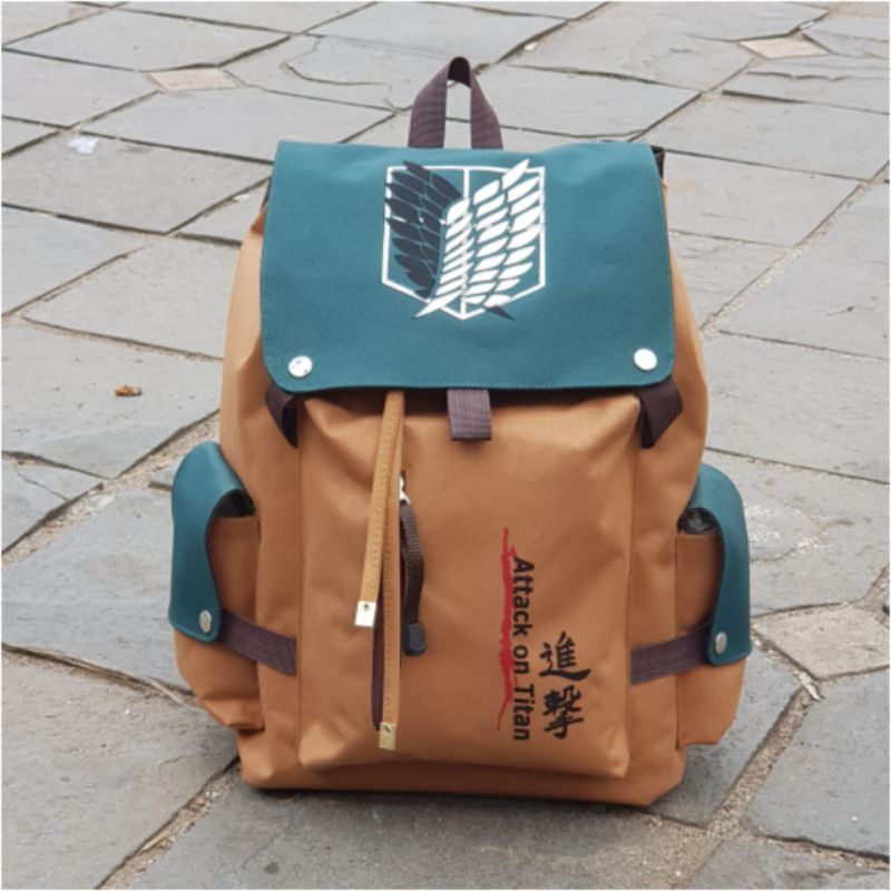 Ransel Anime Attack On Titan Tas Sekolah Unisex Anime Tas Levi Ackerman Eren Jeager Ransel Kanvas Tas Pria Wanita Durablebags