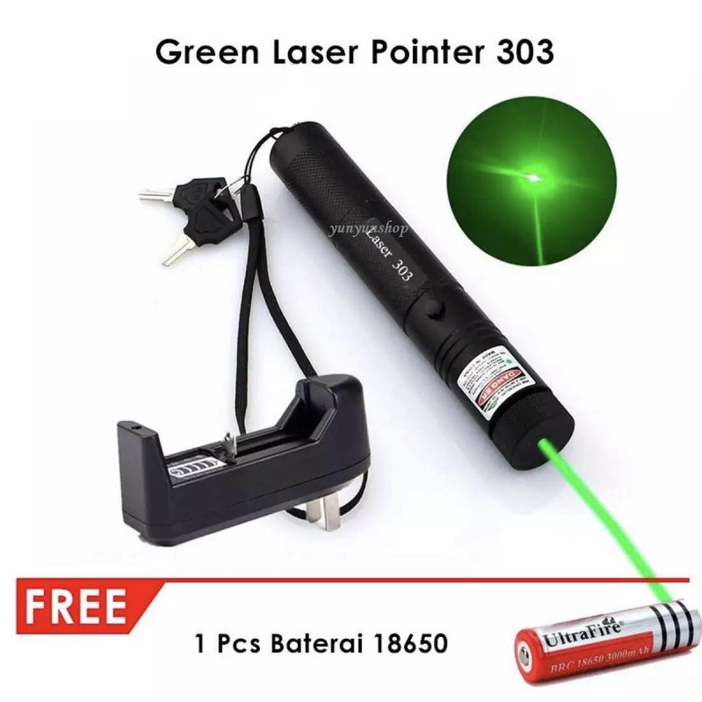 Green laser pointer 303 / Laser Hijau Variasi / Laser Kunci Pengama / Senter Led Hijau