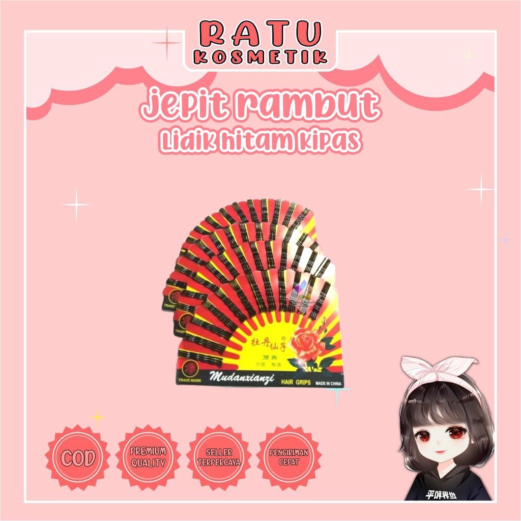 ❤ RATU ❤ Jepit Rambut Lidik Hitam Warna Korea Box