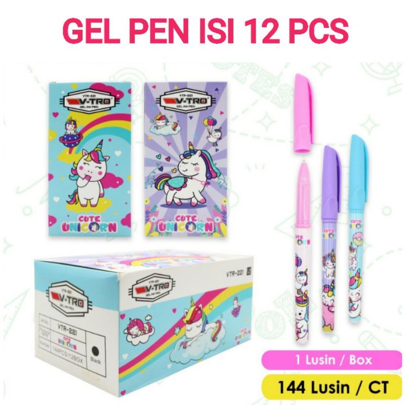 

Pulpen Gel Unicorn Isi 12 Pcs