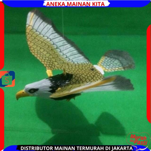 Mainan Anak Burung Elang Terbang Gantung Pakai Baterai Ada Suara Dan Mata Menyala