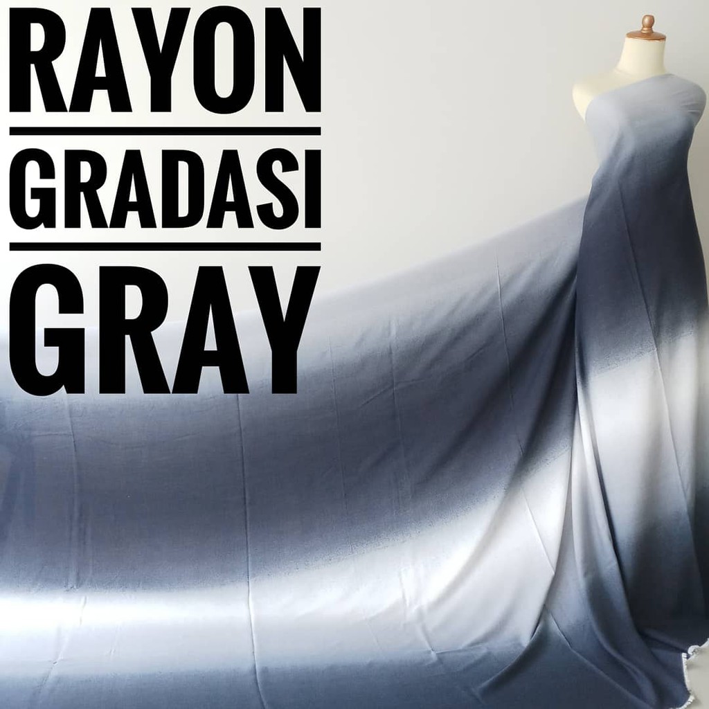 LAST STOCK Kain Meteran Rayon Gradasi Gray (0.5M)