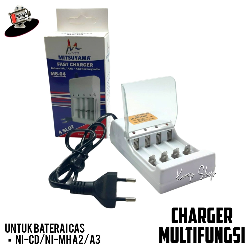Cas Batre Baterai Type AA /AAA /A23 Fast Charging 4Slot