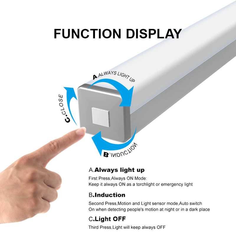 Lampu Gantung LED Baca Kerja Motion Sensor Wireless USB Rechargeable