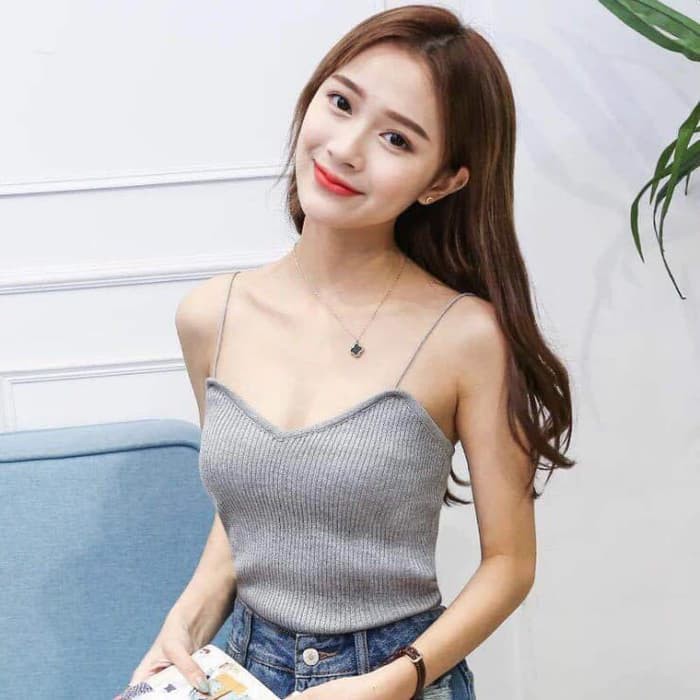 Tanktop Kamisol RIB | Korea Knit Tank Top / Kamisol / Tanktop Polos-2