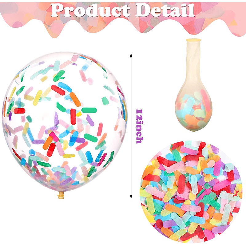 10pcs Balon Latex Confetti 12 Inch Warna Campur Untuk Dekorasi Pesta Ulang Tahun / Pernikahan