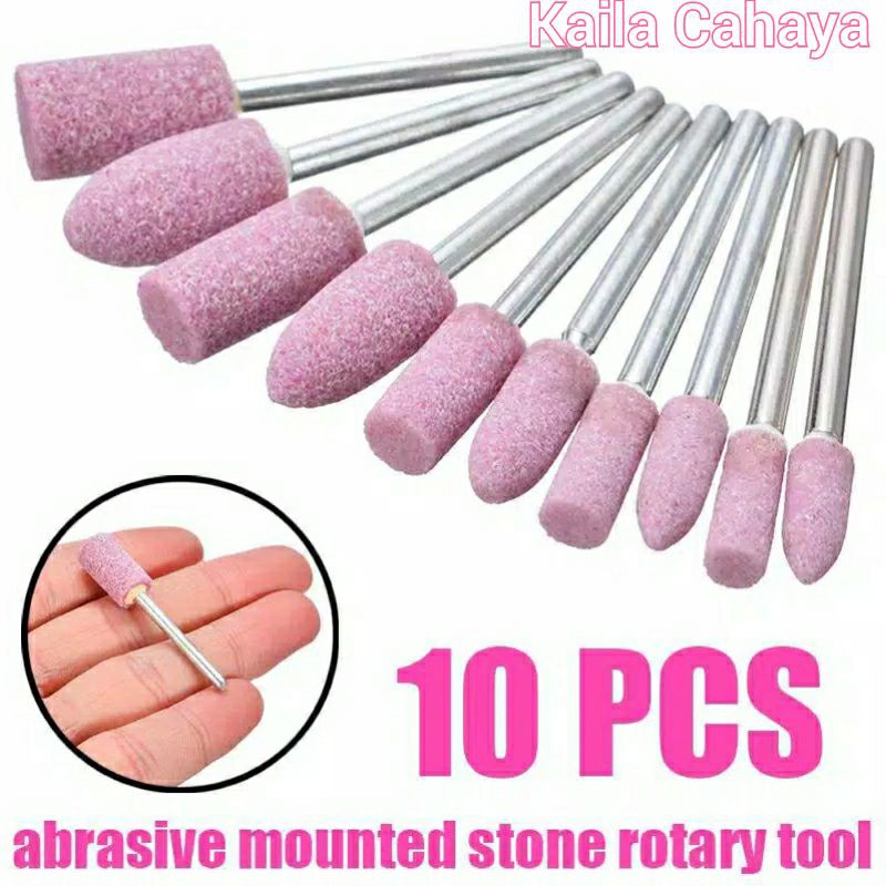 10pcs mata Bor gerinda batu asah amplas gerinda Tuner mini drill