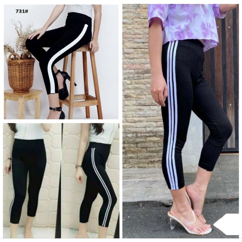 NEW LEGGING 7/8 LIST  PUTIH / LEGGING IMPORT MURAH / LEGGING MURAH TANAH ABANG