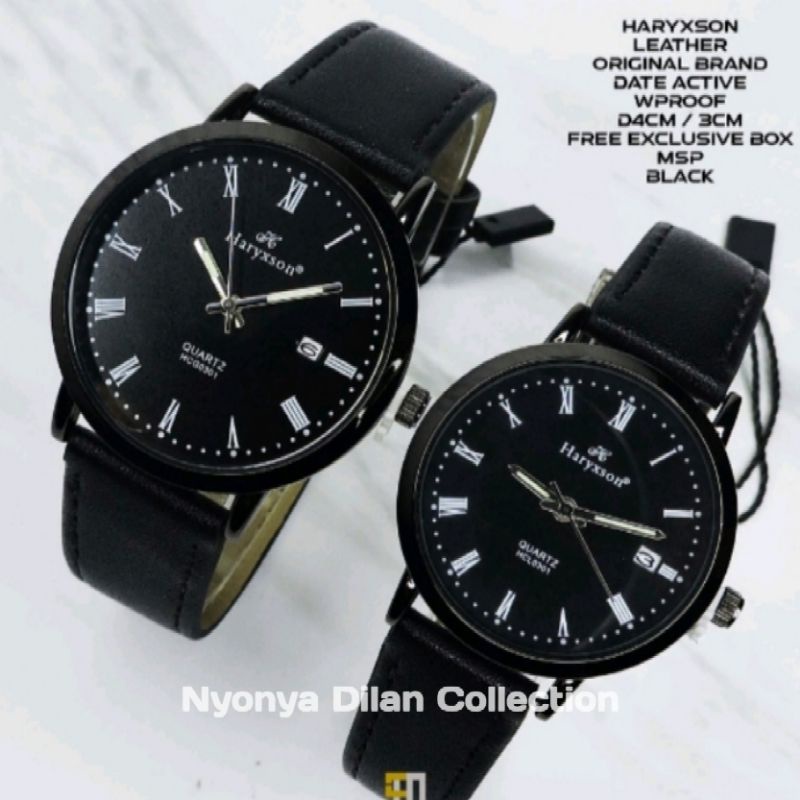 Haryxson Jam Tangan Couple Original Strap Kulit Tipe HCG0301
