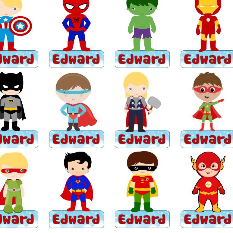 

Banyak Dipakai.. STIKER LABEL NAMA WATERPROOF FUNGKY CUTE HERO
