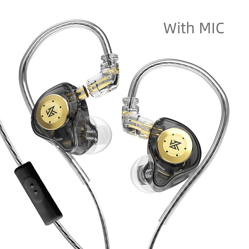 KZ EDX Pro Earphone with Mic Knowledge Zenith Dynamic Driver HIFI Bass In Ear Monitor Original IEM-PRO EDX Black