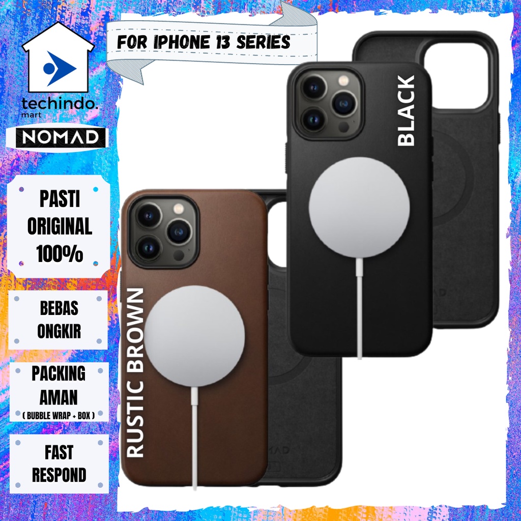 case iphone 13 pro max mini nomad rugged leather magsafe hybrid casing