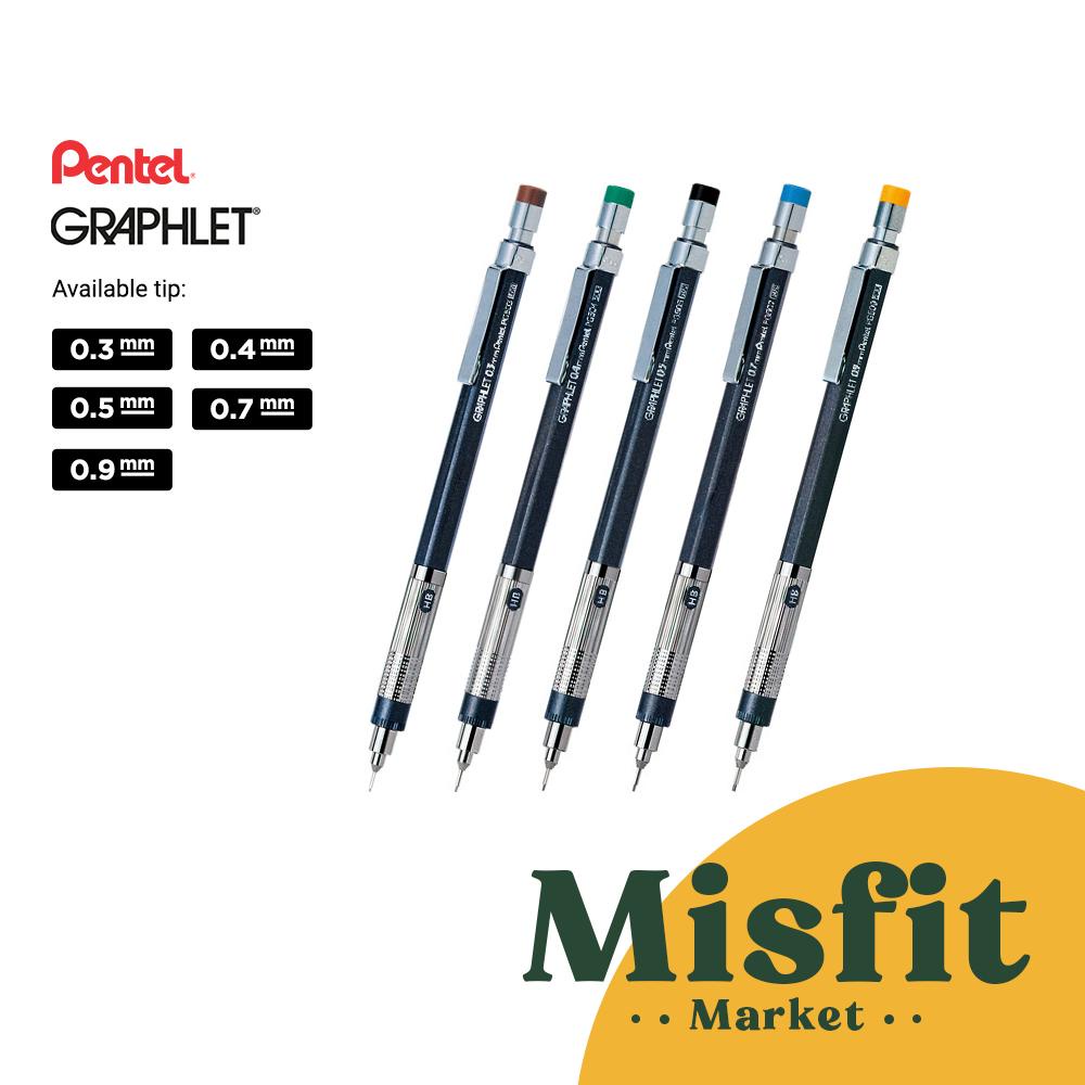 

Pentel GRAPHLET Mechanical Pencil 0.3 0.4 0.5 0.7 0.9 mm Pensil Mekanik Drafting