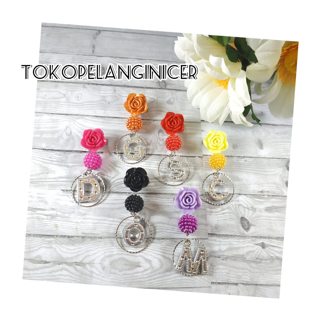 BARU Bros Dagu Hijab Inisial Nama Custom Manik Berry Tokopelanginicer