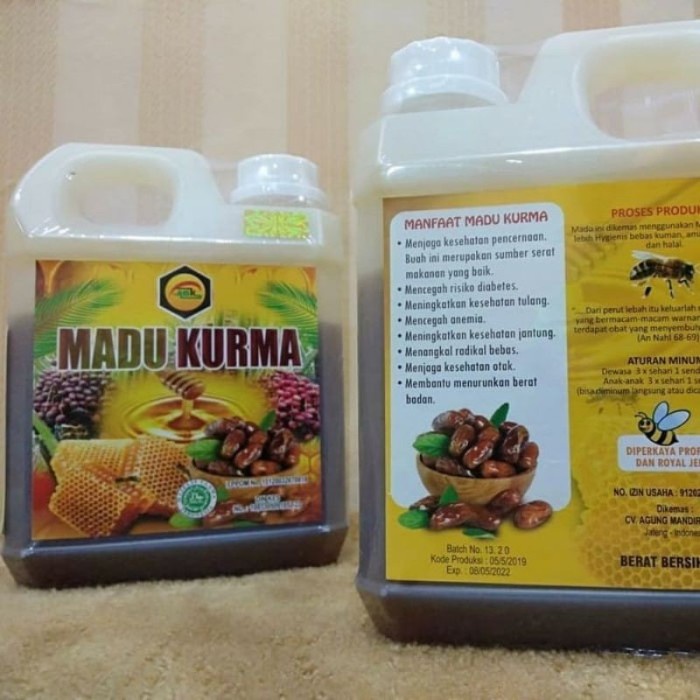

Madu Kurma Amk 1Kg diperkaya Propolis dan Royal Jelly