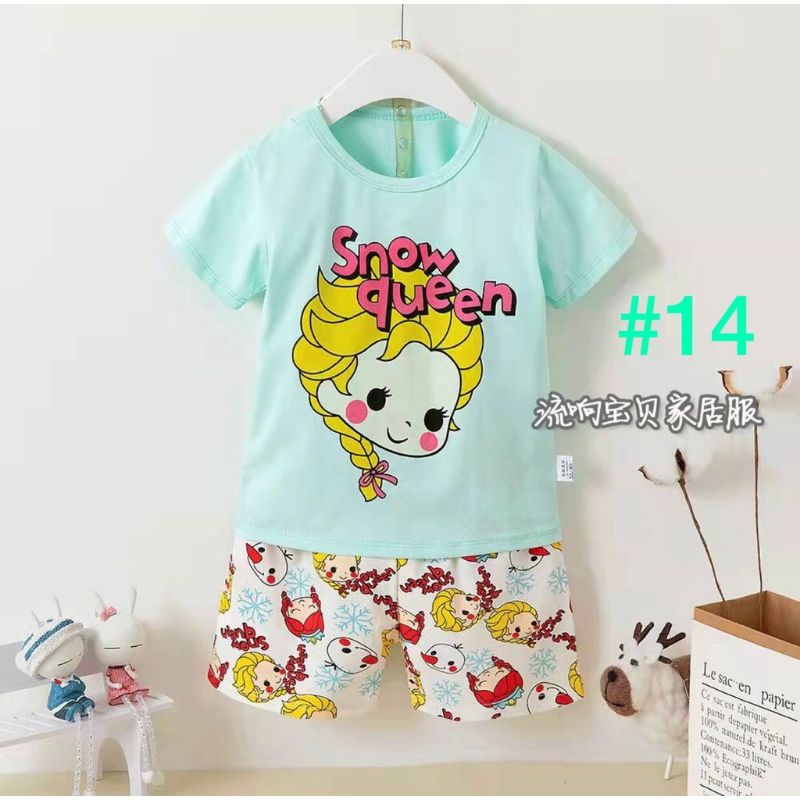 SET BAJU TIDUR/PIYAMA ANAK IMPOR PREMIUM HP (HOT PANT) PRINCESS FROZEN