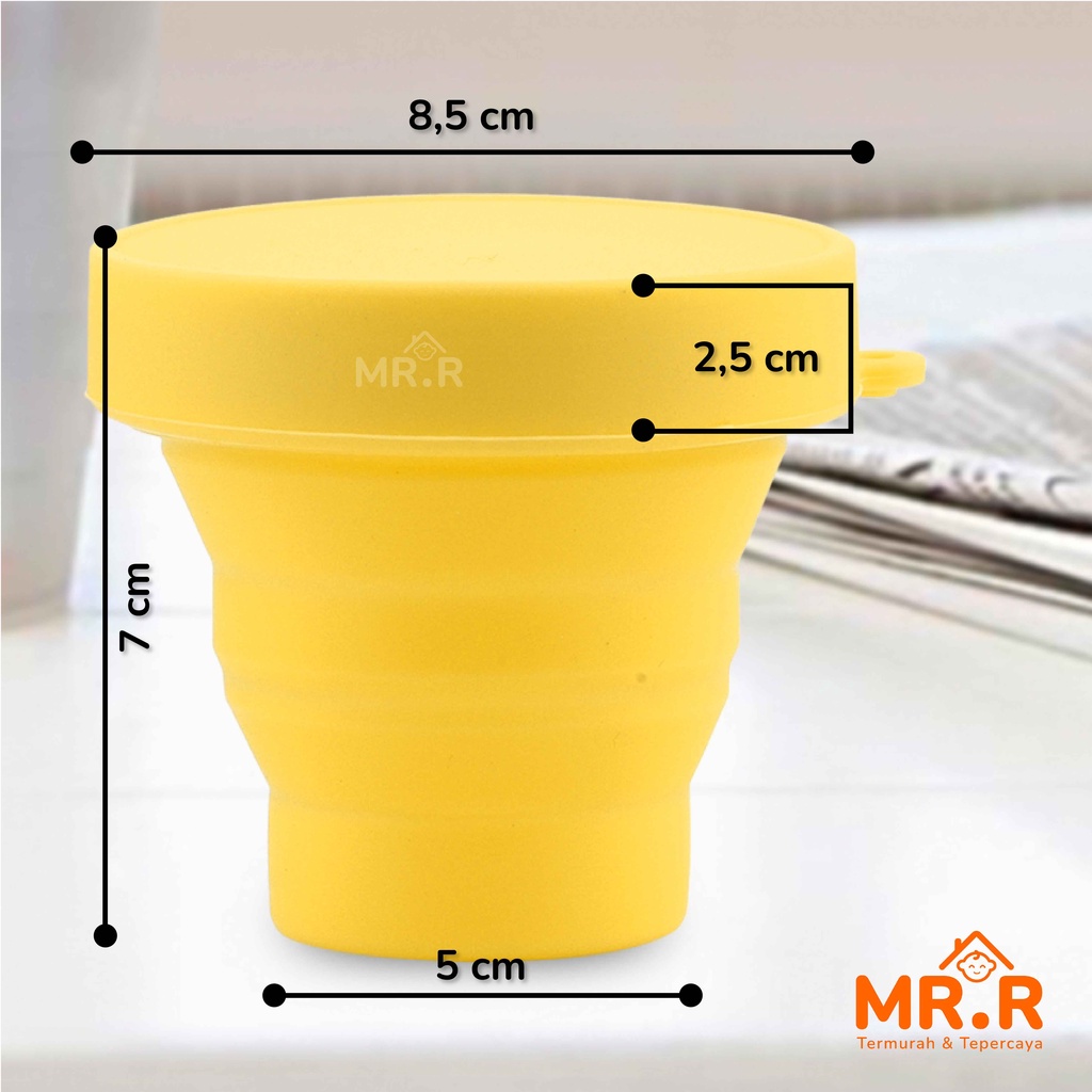 Cangkir Gelas Lipat Tarik Wadah Tempat Minum Silikon Anti Pecah Portable Travel Silicone Folding Cup