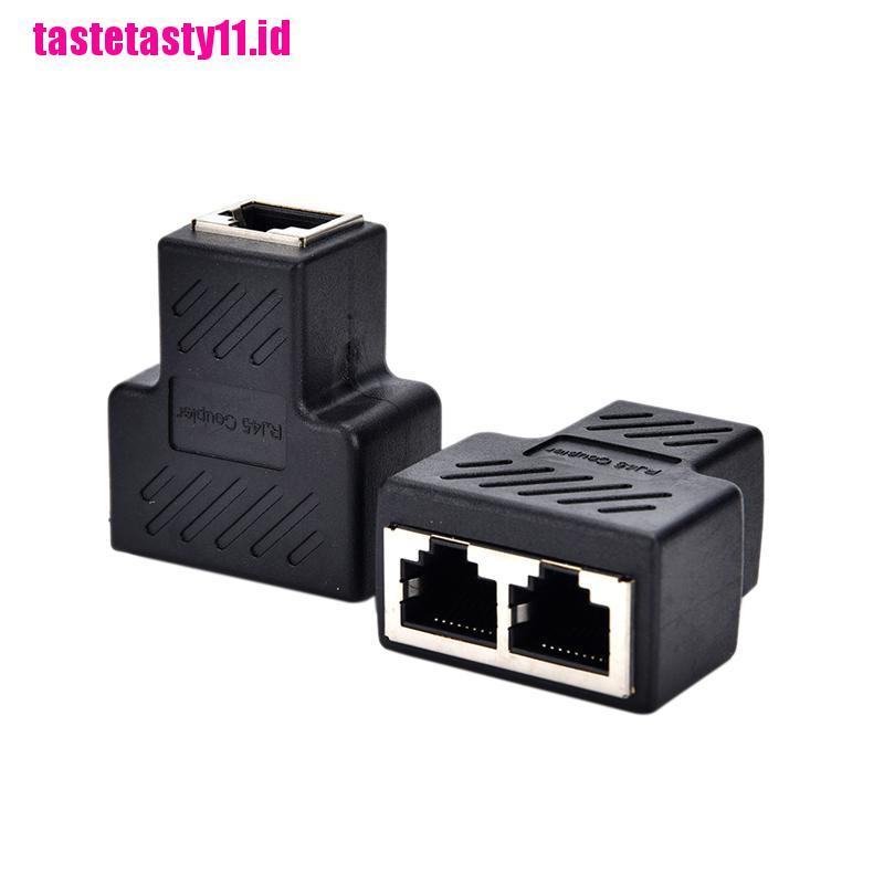 Adapter Splitter Plug Kabel Jaringan LAN ethernet RJ45 1 Ke 2