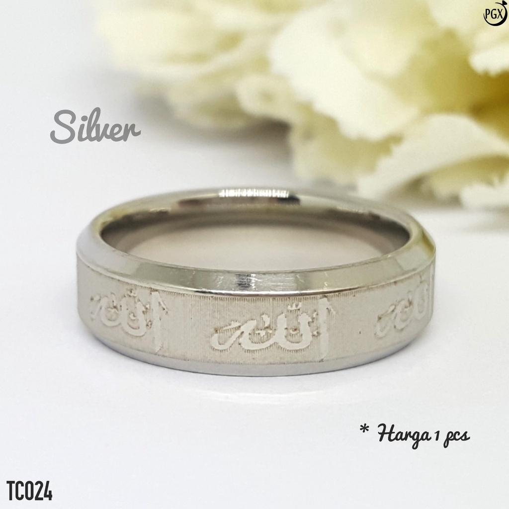 PGX Cincin Titanium Couple Tauhid Aksesoris Fashion Perhiasan Anti Karat - TC024