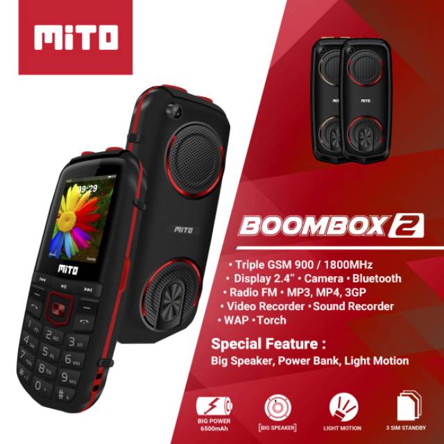 Mito Boombox 2 3 Simcard Garansi Resmi