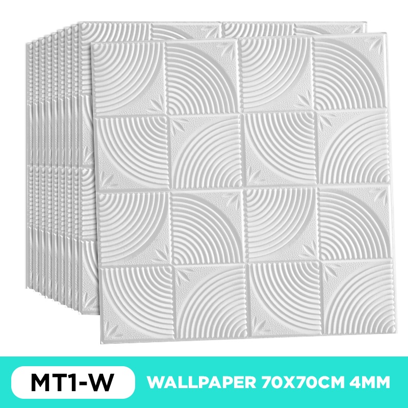 Wallpaper 3D FOAM / Wallpaper Dinding 3D Motif Foam Batik Bunga More High Quality / Wallfoam 3D-MT1-W